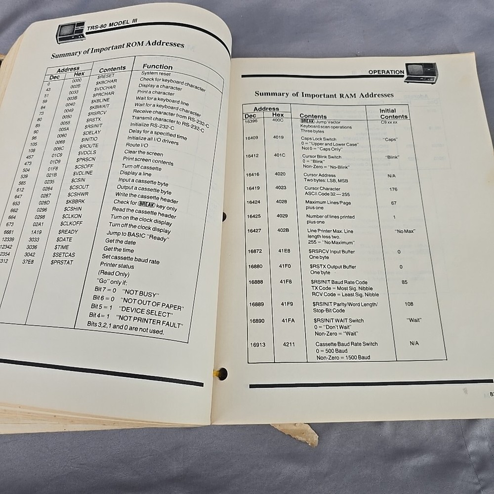 Vintage Radio Shack Computing TRS-80 Programs Book and Operation Manual