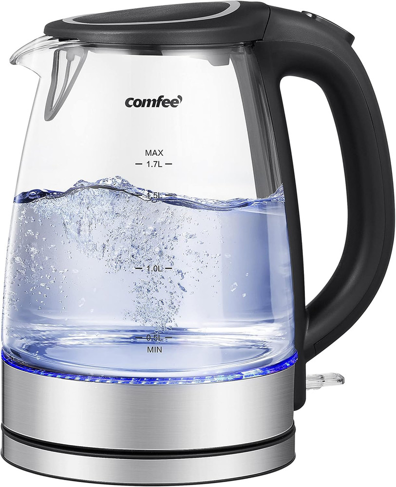 Glass Electric Tea Kettle & Hot Water Kettle Electric, 1.7L Electric Kettle with