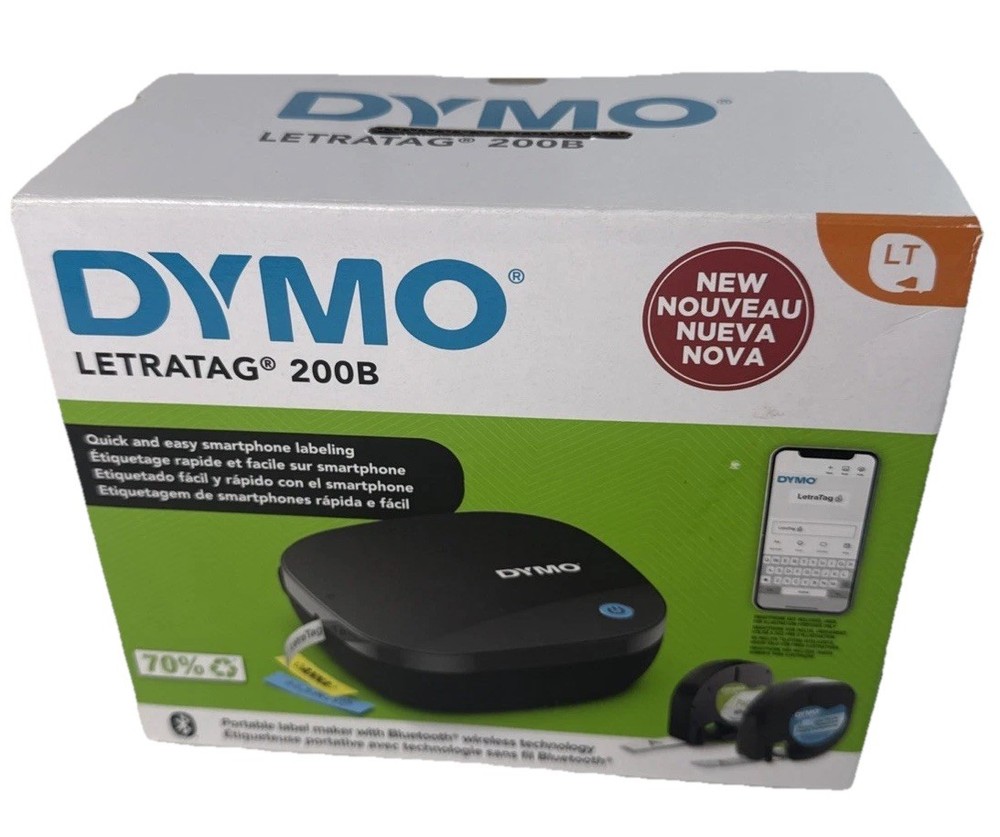 DYMO Letratag 200B Bluetooth Label Maker w/ 2 Pack Assorted Label NEW Open Box