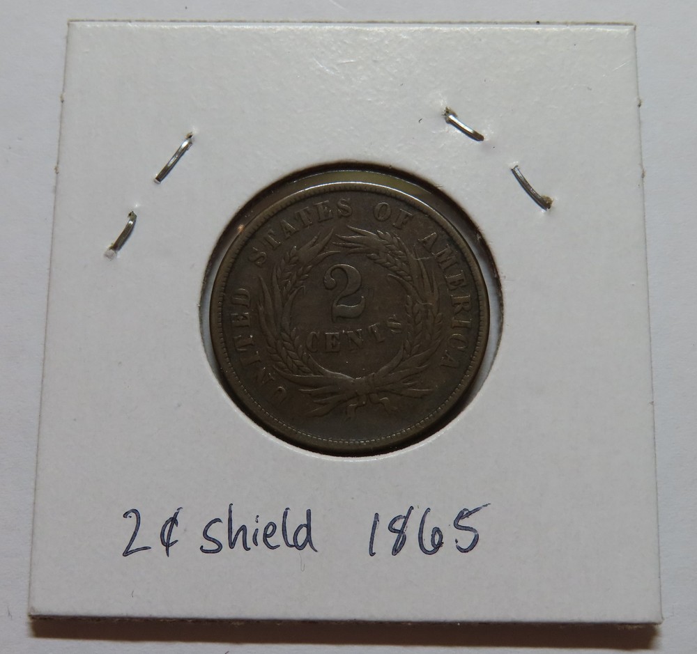 1865 Two Cent Shield Piece - Circulated but nice