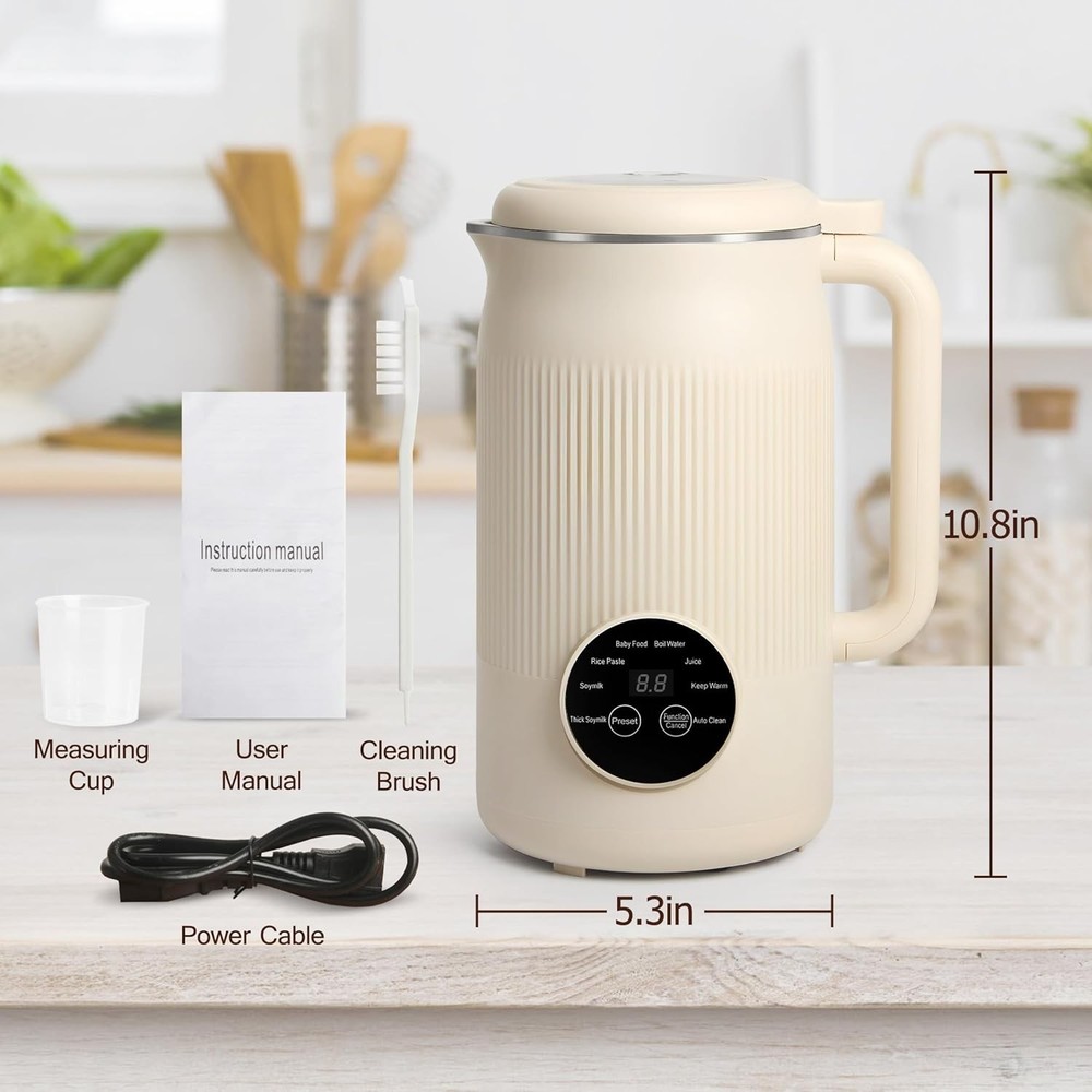 8-in-1 Soy Milk Maker Machine Automatic Nut Milk Maker Machine Milk Blender 40oz