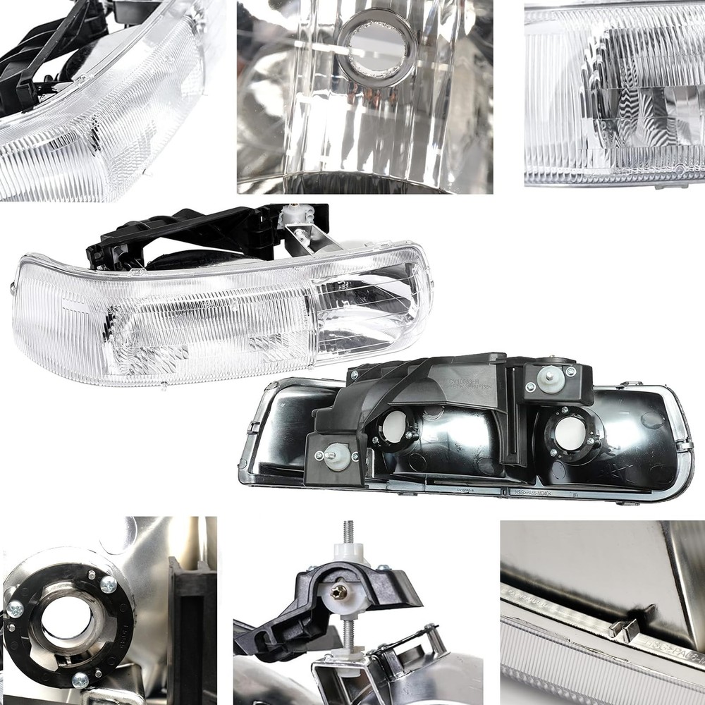 Factory Style Headlights Tail Lights Assembly Combo Compatible with 1999 2000...