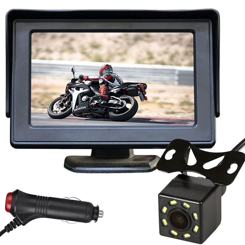 AHD 4.3" Car Rear View Monitor Reverse Backup Camera Kit w/ Cigarette Lighter