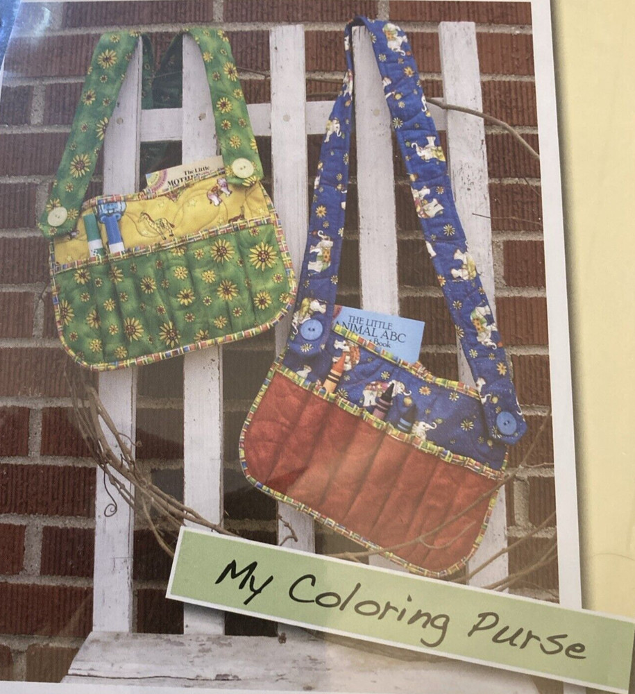 Rare Clothesline Quilts MY COLORING PURSE Sewing pattern only