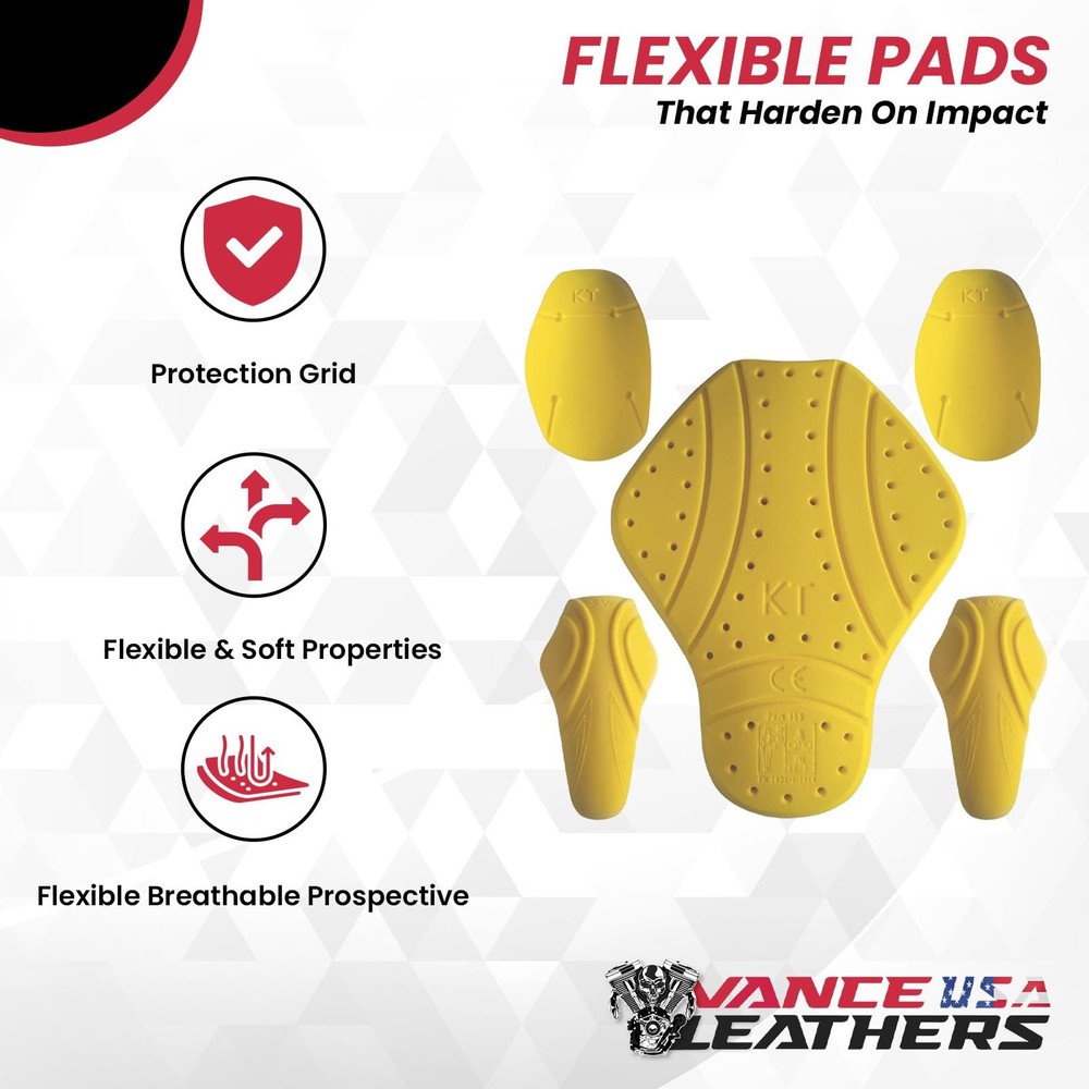Level 2 Armor Pads for Motorcycle Jackets - Back, Shoulder, Elbow Protectors
