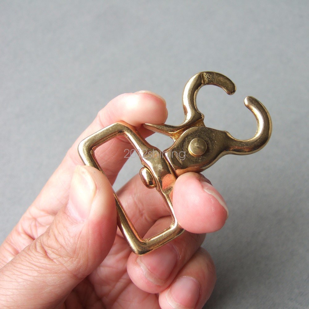 Heavy Duty SOLID BRASS TRIGGER SNAP SWIVEL SQUARE EYE 1-9/32"