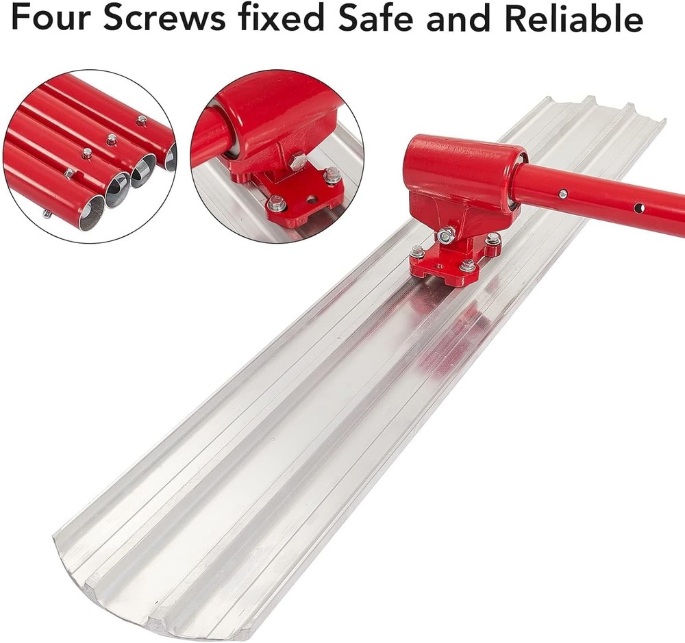 Bull Concrete Float 36"x8" Concrete Tool Trowel Float with 4 Handle Round End US