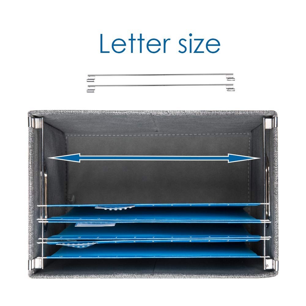 PRANDOM File Organizer Box - Set of 2 (2-pack) without folders, Grey