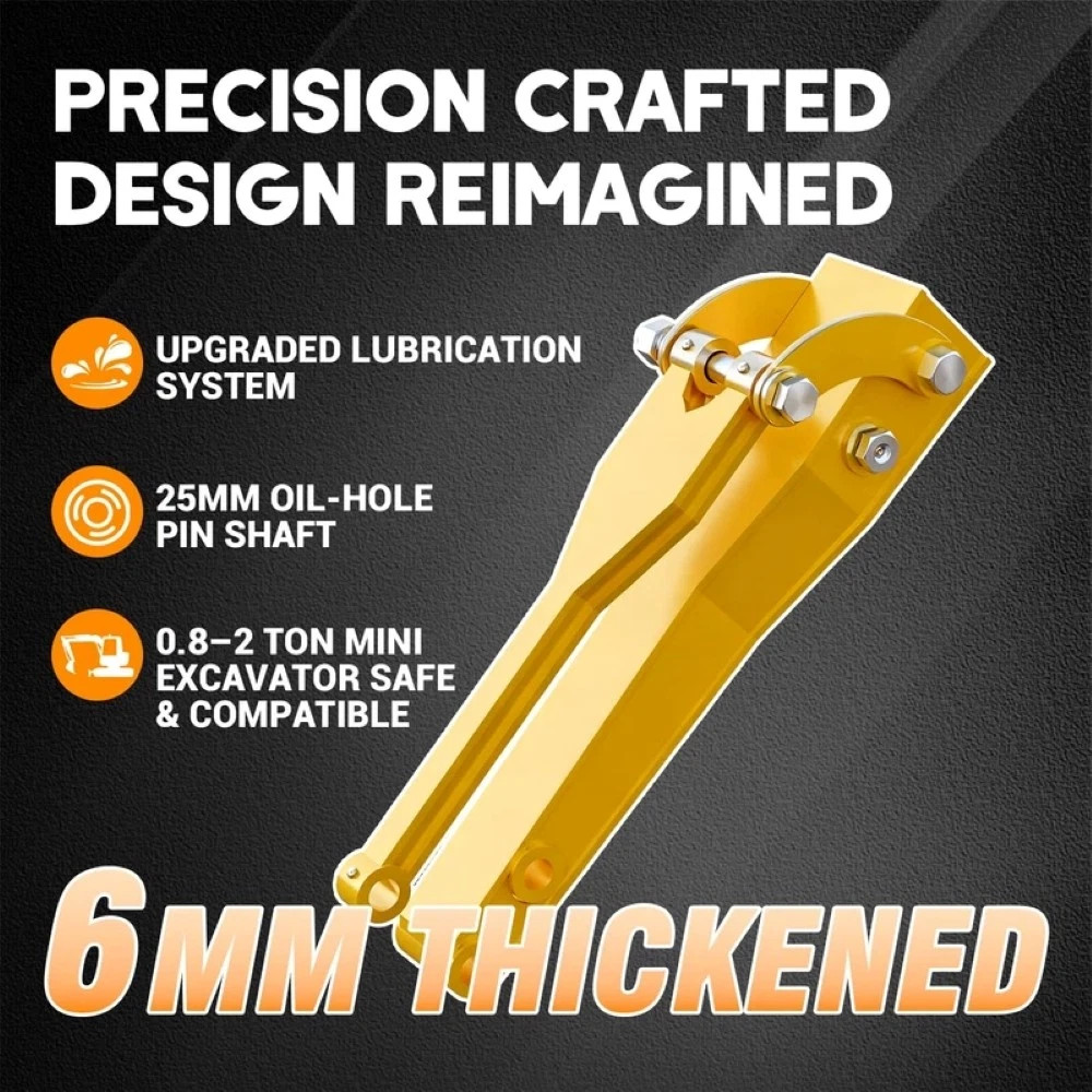Mini Excavator Arm Extension for 0.8-2 Ton Machines Quick Attach Ditch Digging