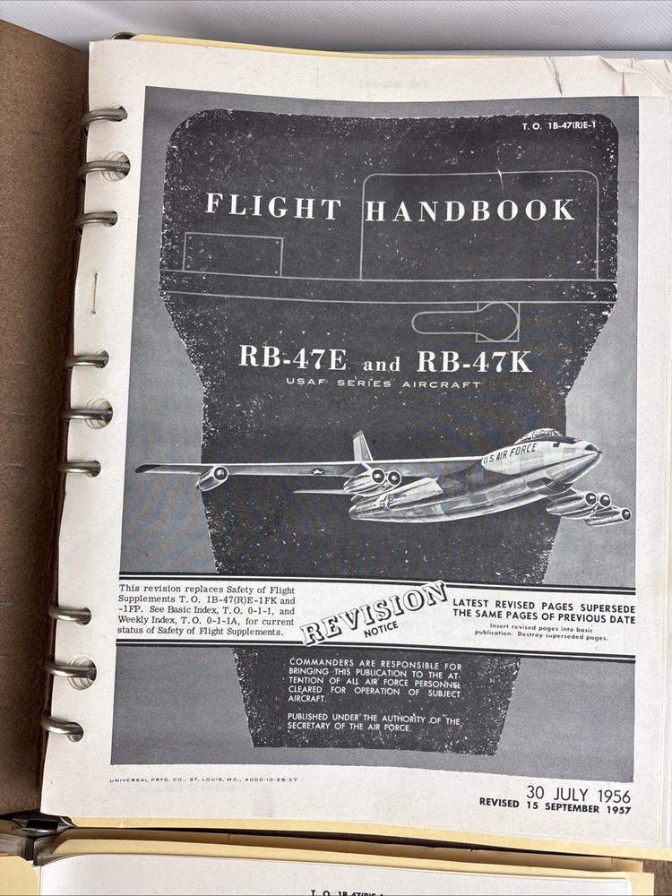 Flight Handbook RB-47E And RB-47K 2 Volume Set
