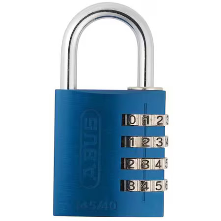 Abus 145/40 Blue Combination Padlock, Side, Black/Silver
