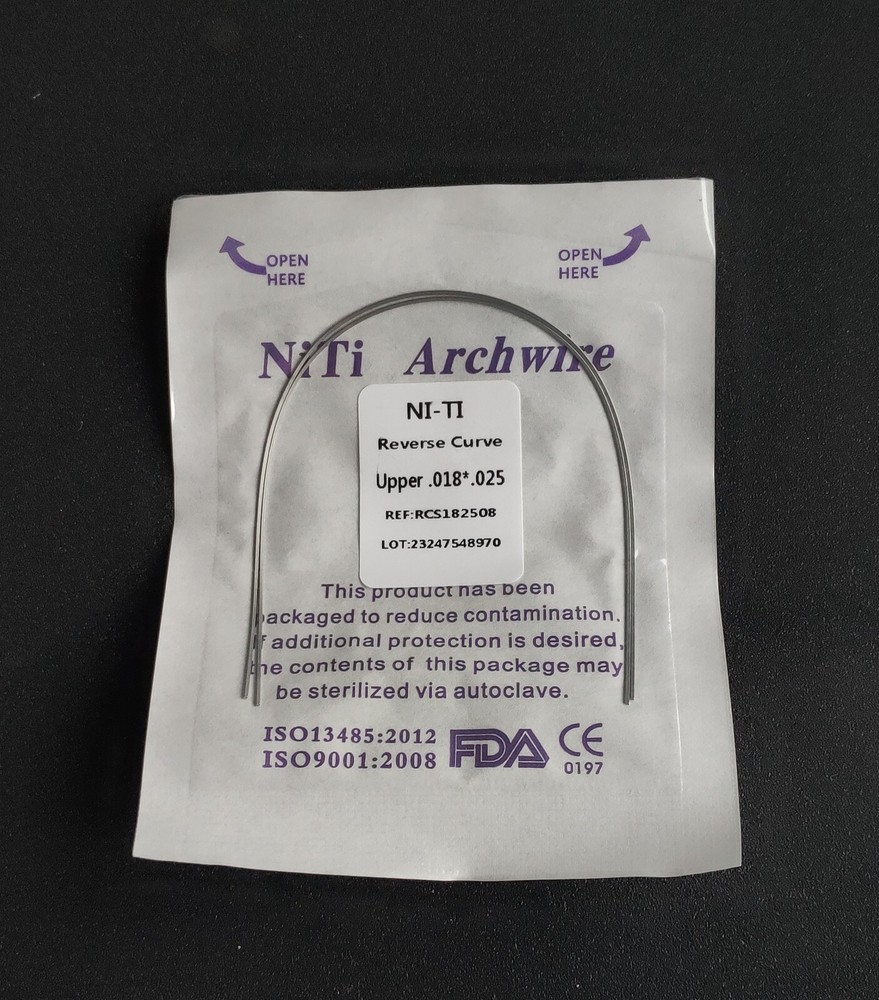 Dental Orthodontic Reverse Curve Arch Wires Super Elastic Niti Rectangular Wires