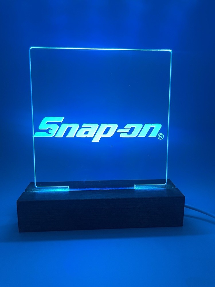 SNAP-ON TOOL BOX LOGO EMBLEM LED Sign With Base