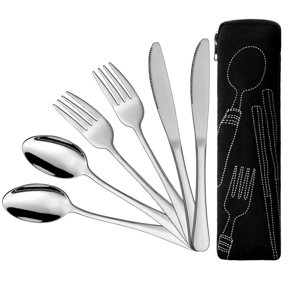9 PCS Eating Portion Control Flatware Utensils Bariatric Silverware Bag Set