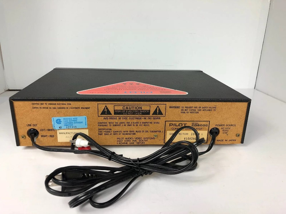 Rare Pilot Compact Disc Player CD600C ~made In Japan!