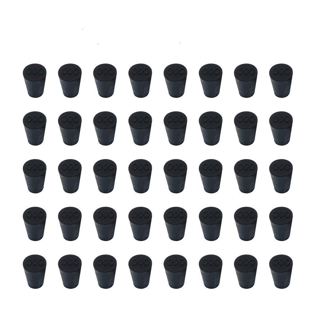 Small Solid Rubber Stoppers Uniform Size #000 40 Pieces for Laboratory Use