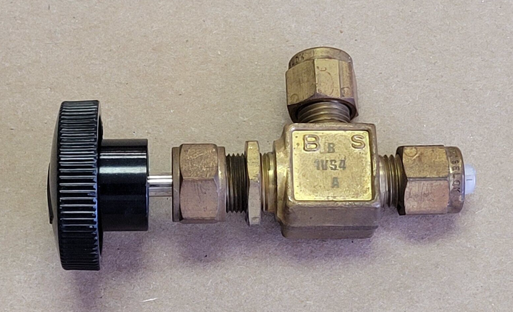 WHITEY B 1VS4 A B-1VS4A BRASS BONNET NEEDLE VALVE