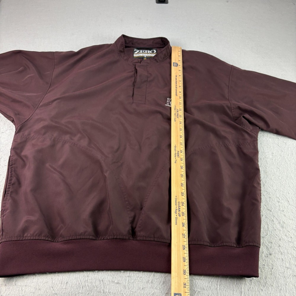 Vintage Zero Restriction Jacket Mens M Red Windbreaker Golf Pullover 1/4 Snap