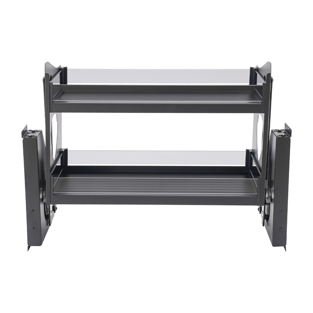 2 Tier Kitchen Cabinet, Pull Down Bowl Dish Cup Organizer Shelf 74*27*52cm