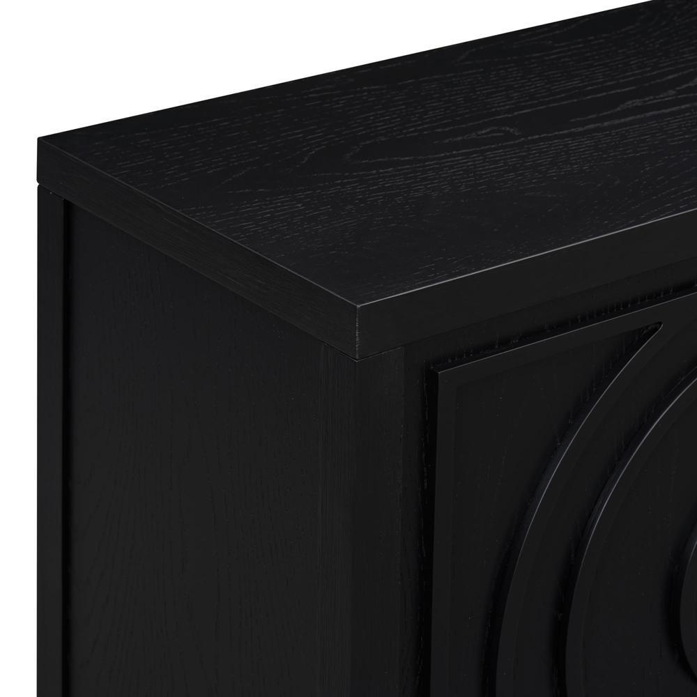 Stability and Durability Retro Sideboard Cabinet with Four Doors Black
