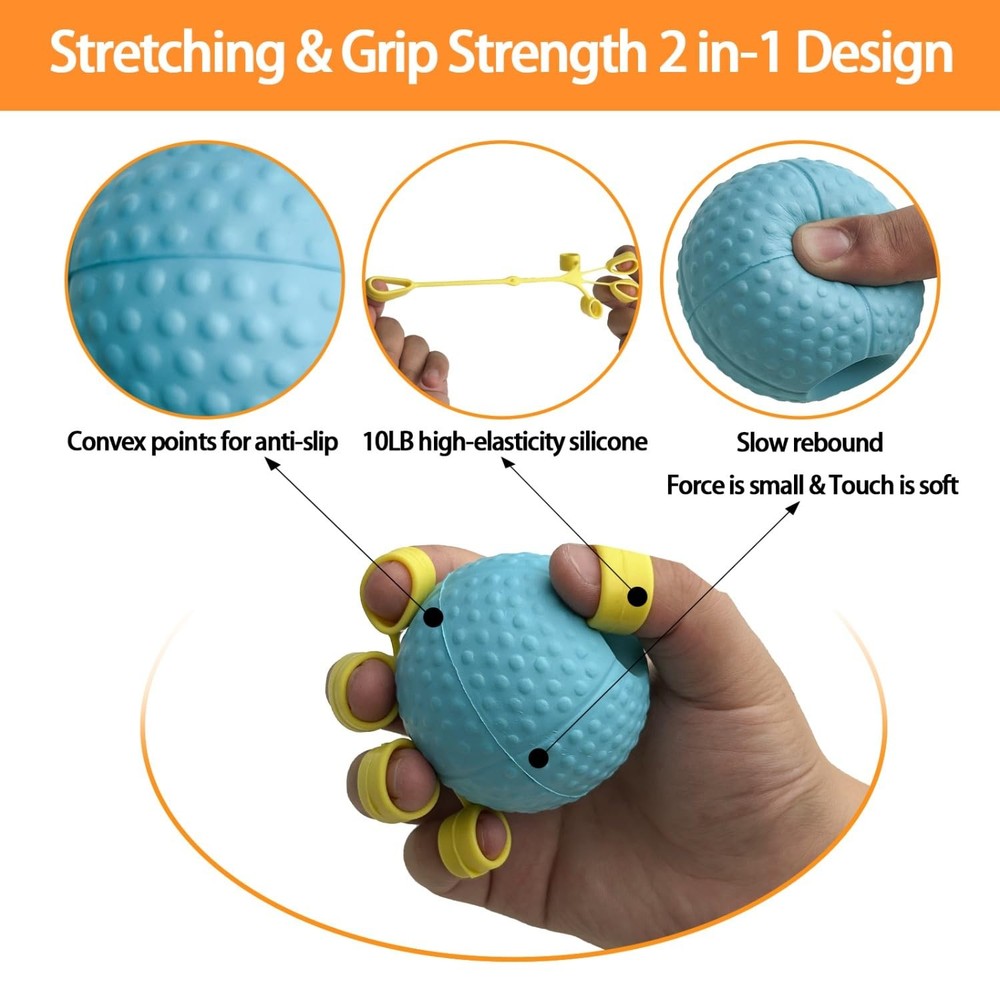 Hand Exercise Ball Squeeze Balls for Hand Therapy Finger Extension Exerciser ...