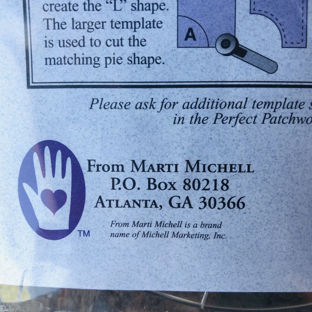 Marti Michell Perfect Patchwork Templates 'Drunkard's Path' Set #8960 4 Piece