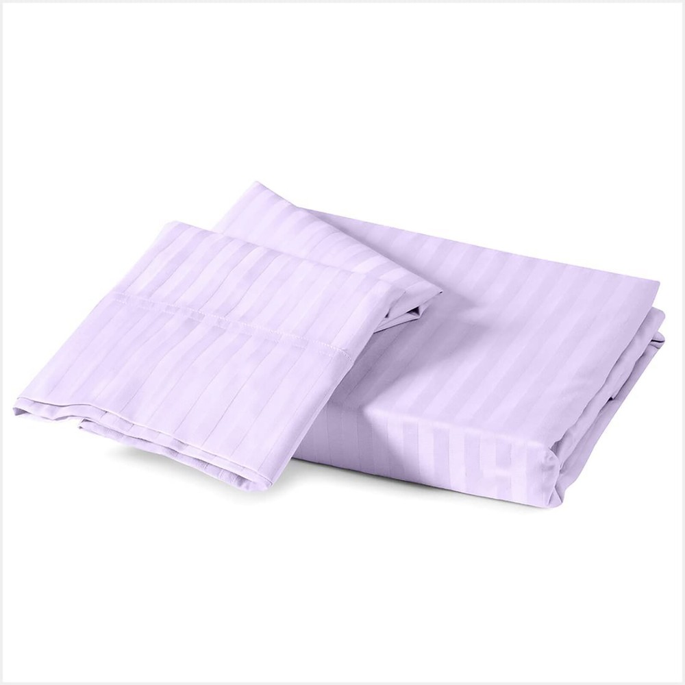 Complete Sheets With Deep Pocket 100% Cotton Lavender Stripes Select Item