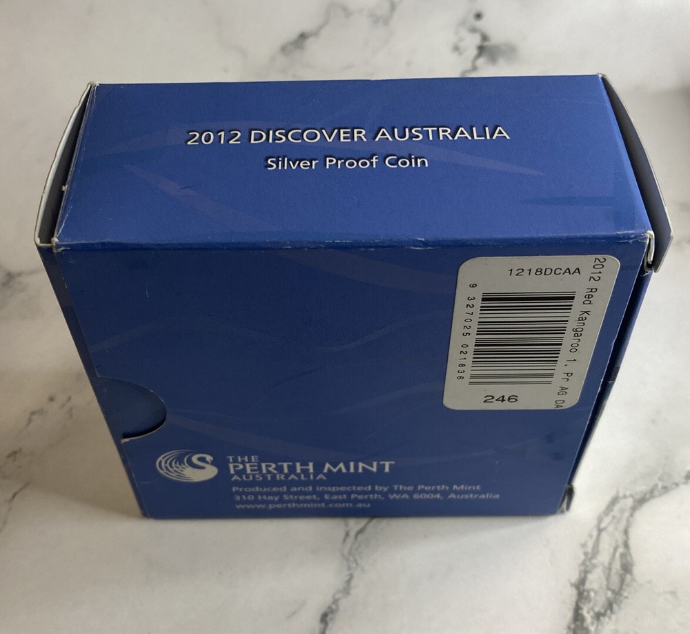 2012 Discover Australia Silver Proof Coin Red Kangaroo With Original Box cd