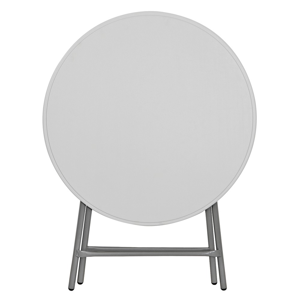 2PCS 32" Round Folding Table Granite White Plastic Cafe Cocktail Party White