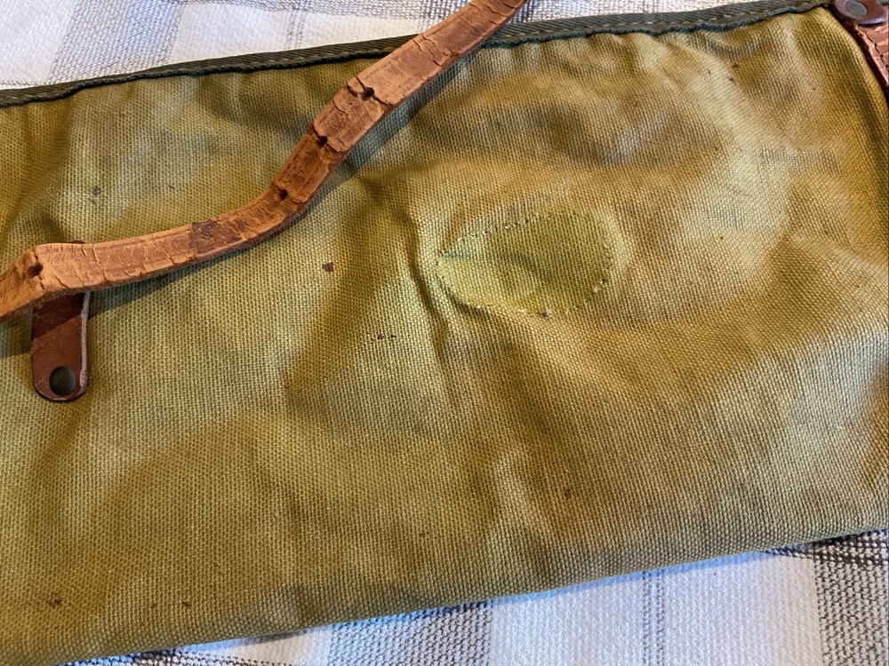 Vintage leather and canvas rifle case