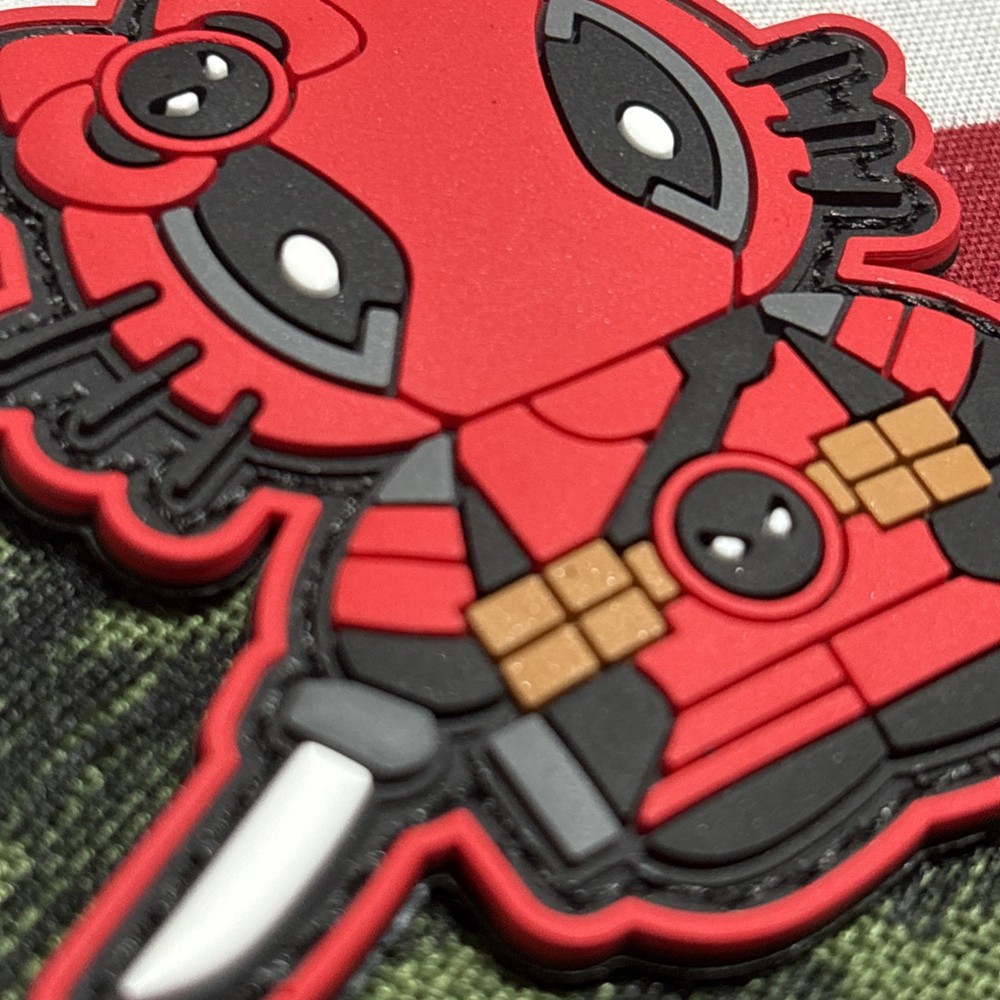 PvC 3D Hello Kitty Style Deadpool Hook And Loop Patch High Quality 3d