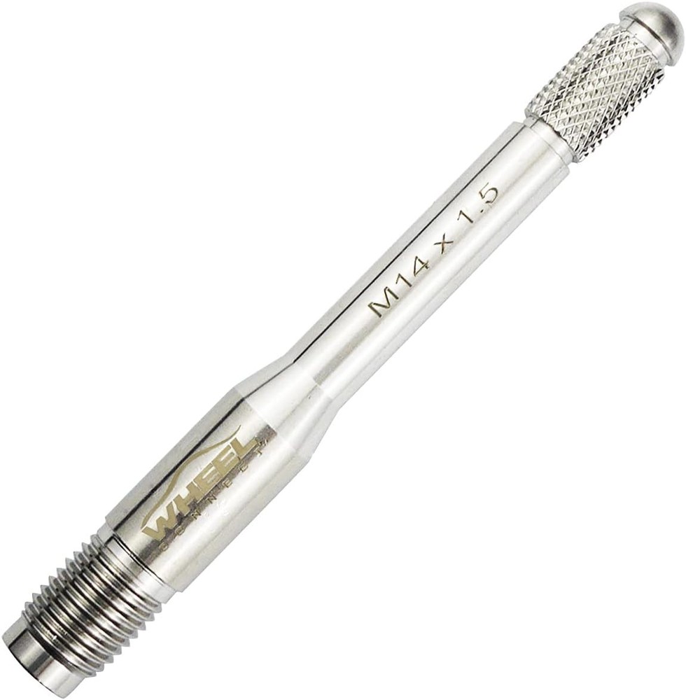 Wheel alignment guide stud for lug bolts.