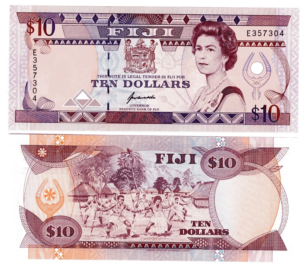 FIJI P-94a 10 Dollars 1992 UNC