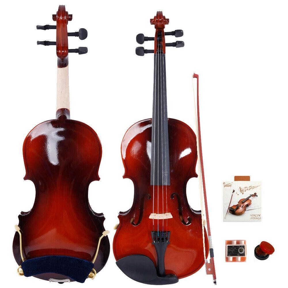 Glarry 1/4 Solid Wood Violin 1/2 Size Set Fiddle, Handcrafted Half Size Starter