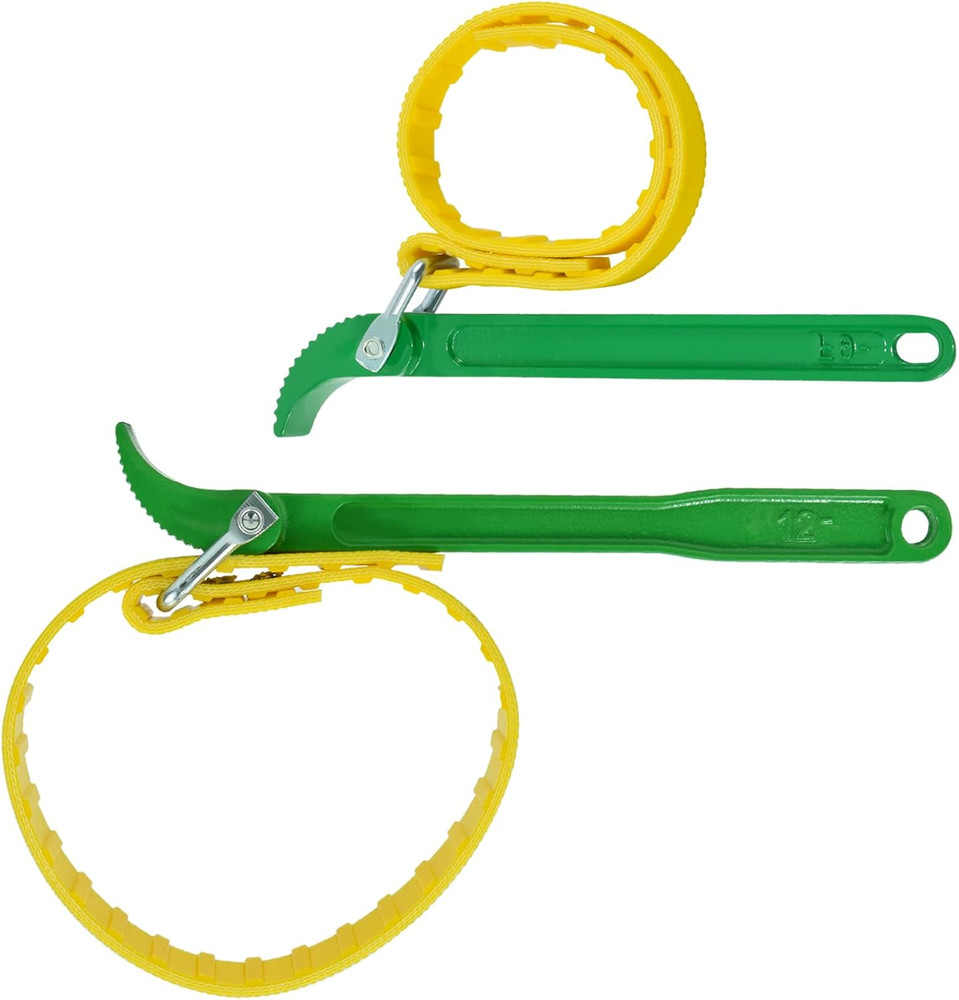 2-Piece Rubber Strap Wrench 9' & 12’ Handle, Adjustable Strap Wrench, Rubber Str