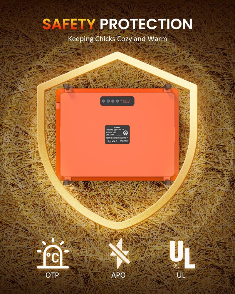Smart Chick Brooder Heating Plate, 12"x16" Brooder Heat Plate for 20 Chicks, ...