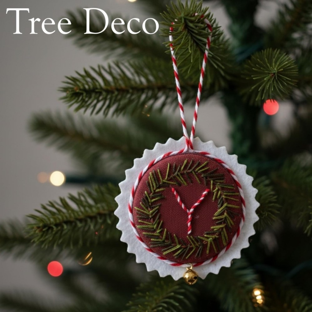 TenDawn Personalized Christmas Embroidery Medium, Customizable Wreath Set