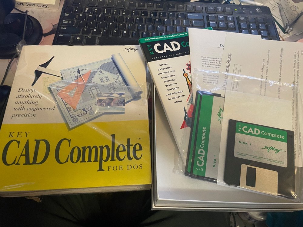 Softkey KEY CAD Complete for DOS, original packaging, unused software in box