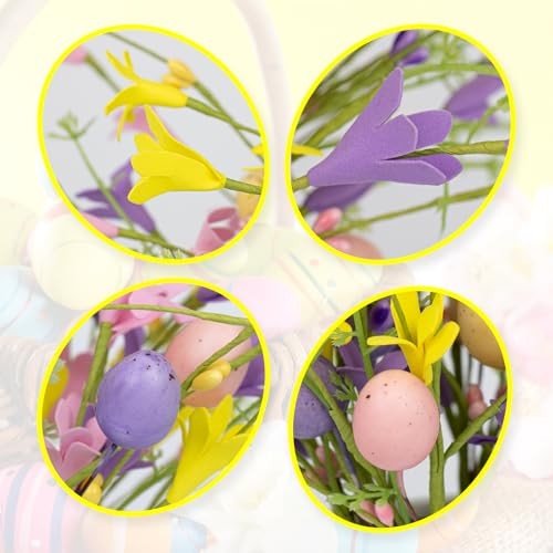 Easter Flower Decorations 12 Pack Easter Egg Picks Artificial Forsythia