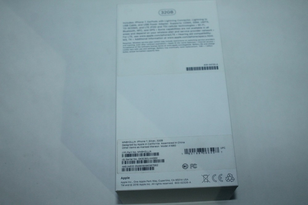 Apple iPhone 7 32GB Silver EMPTY BOX ONLY