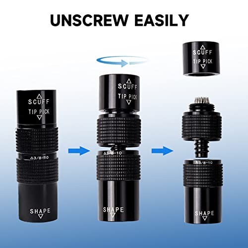 Billiard Pool Cue Tip Tool - Scuffer, Shaper, Aerator & Joint Protector Accessor