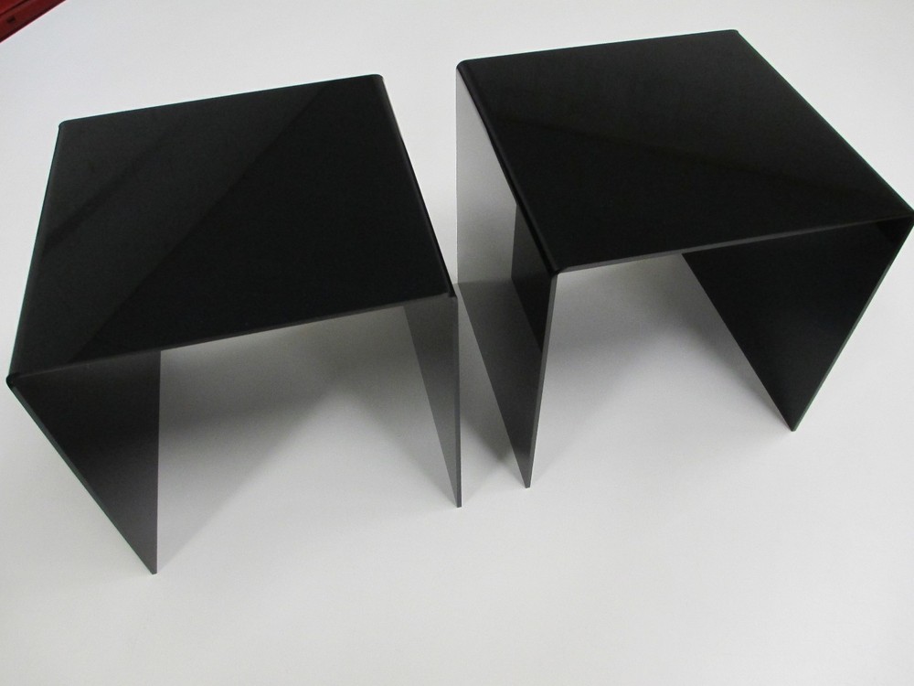 2 piece 8" x 8" x 8" Acrylic Display Risers Black