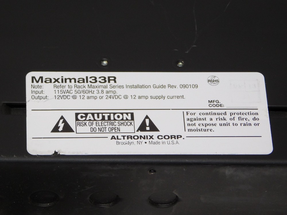 Altronix Maximal 33R Access Power Controller Module Rack Mount Unit Made in USA