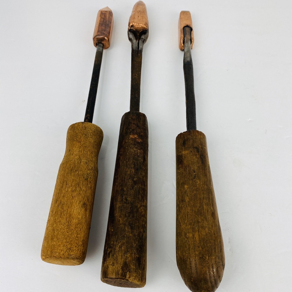 Three Vintage Copper Soldering  Tips