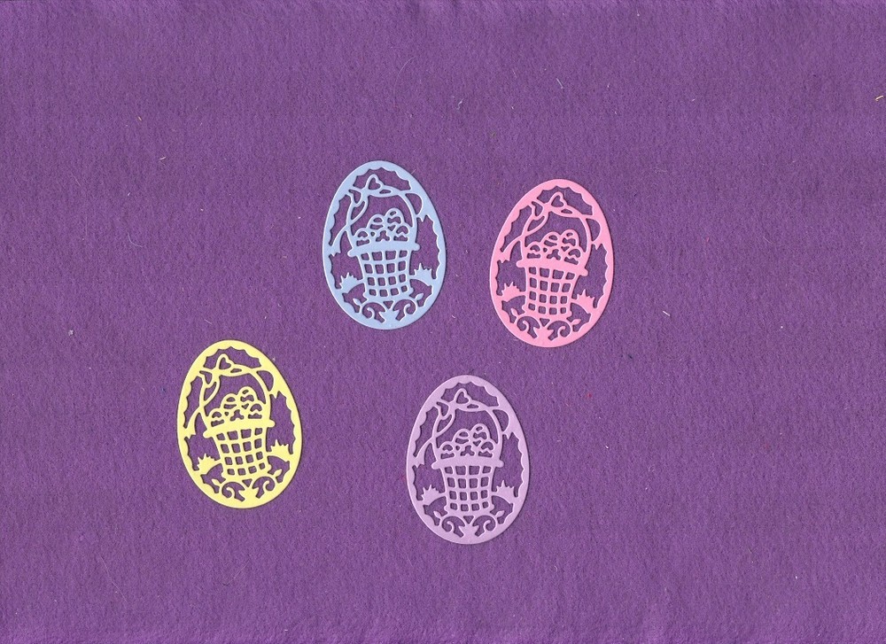 EASTER EGG with basket die cuts scrapbook cards