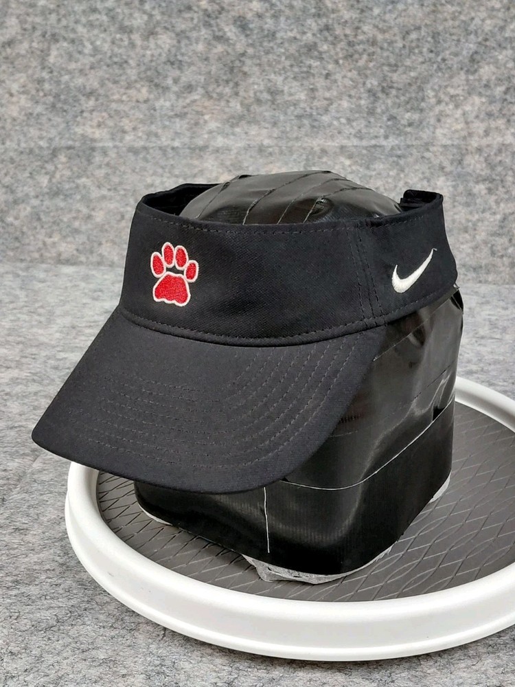 Nike Dry Fit Visor Black With Red/white Paw Strapback Hooknloop