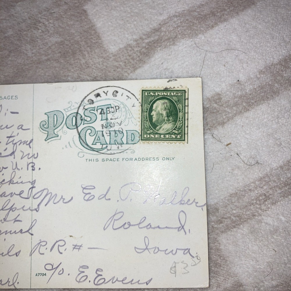 BEN FRANKLIN VINTAGE 1908 ONE CENT STAMP EXTREMELY RARE -USED