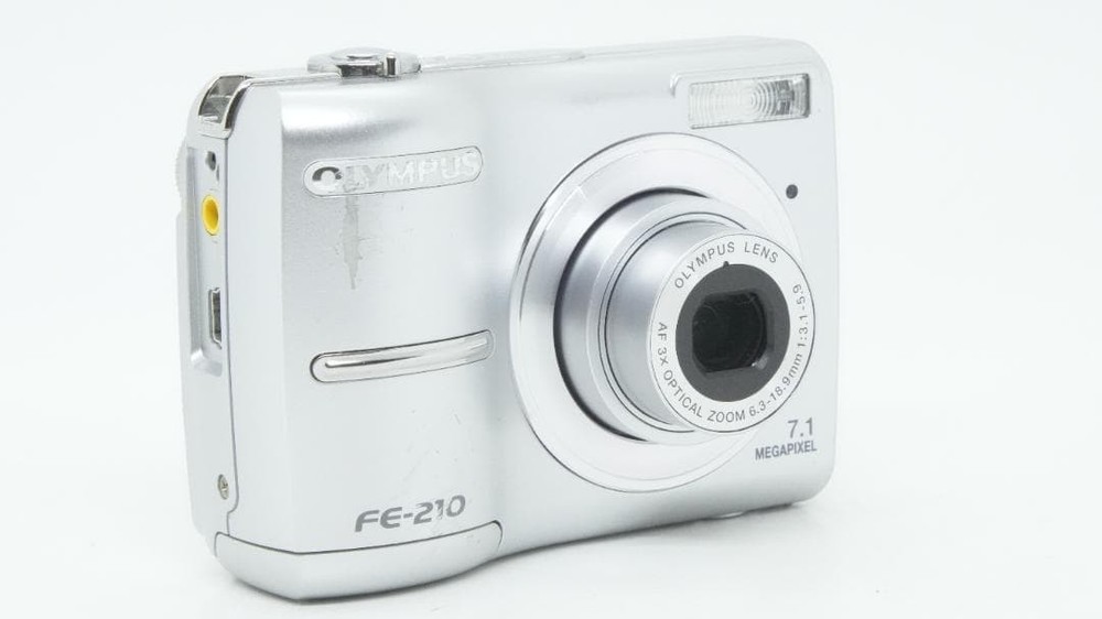 OLYMPUS FE-210 Silver Compact Digital Camera Tested Working Seller Japan