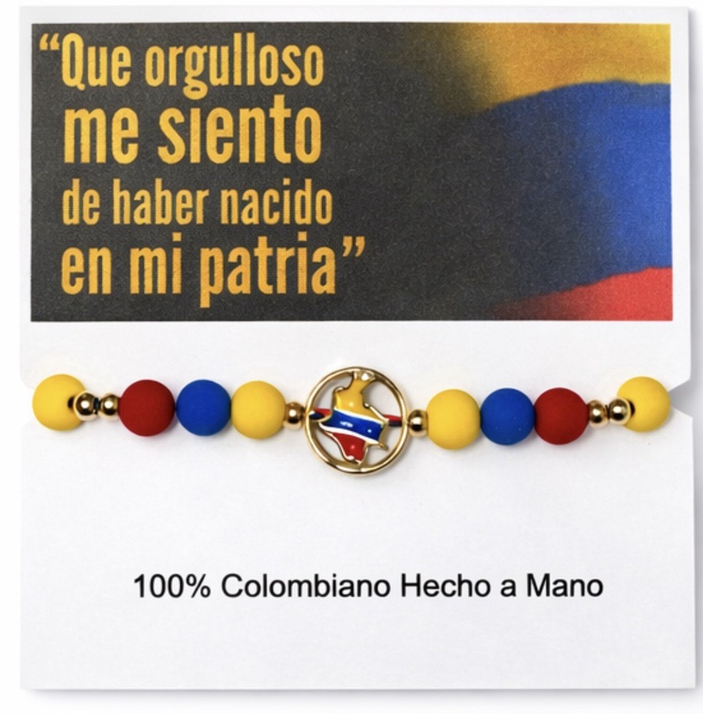 Handmade Colombia Map Bracelet