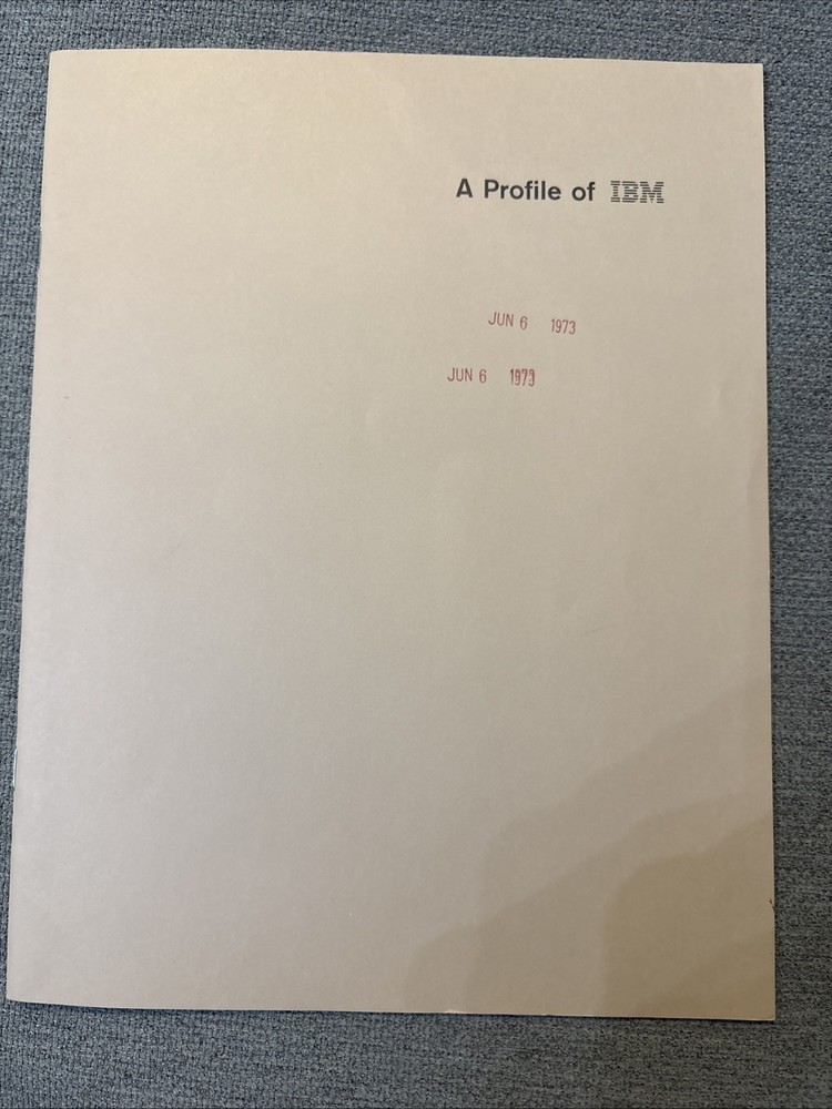 A Profile of IBM 1973